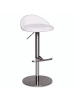 KADIMA DESIGN Barhocker DONAU | Höhenverstellbar, Edelstahl, Rückenlehne, 110kg in Weiß