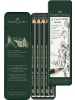 Faber-Castell Bleistift 9000 Jumbo dunkelgrün Packung mit 5 Stück Härten sortiert