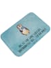 Mr. & Mrs. Panda Badematte Pinguin Lolli mit Spruch in Eisblau