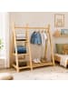 relaxdays Kinderkleiderständer "mit Regal" in Natur - (B)112 x (H)111,5 x (T)48 cm