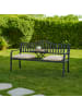 relaxdays Gartenbank in Anthrazit - (B)150 x (H)90 x (T)57,5 cm