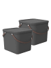 Rotho 2er-Set Aufbewahrungsbox 40l mit Deckel in Anthrazit