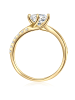 Trilani Ring aus Sterling Silber mit Zirkonia in gelbgold