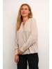 Kaffe Langarm-Bluse KAmilia Regular fit in Chinchilla/Chalk Stripe