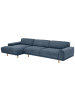 58 aufm Kessel SOFA mit Longchair links Kattryna Cordstoff blau