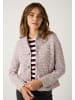 More & More Kurzblazer Stretch, schmale Form in striped jersey boucle berry rose