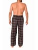 NORMANN Flanell Schlafanzug Pyjama Hose lang kariert Baumwolle - 70784 in dunkelgrau