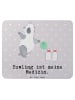 Mr. & Mrs. Panda Mauspad Panda Bowling mit Spruch in Grau Pastell