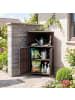 COSTWAY Gartenschrank PE-Rattan Ecke 66 x 47 x 111 cm in Braun