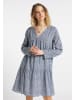 DreiMaster Vintage Kleid in Graublau Wollweiss