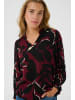 Kaffe Langarm-Bluse KAlinda Regular fit in Windsor Wine/Black Flower