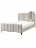 Beliani 2-tlg Doppelbett LUNAN in Beige/Schwarz