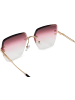 styleBREAKER Rechteckige Sonnenbrille in Gold / Pink Verlauf