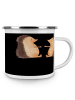 Mr. & Mrs. Panda Camping Emaille Tasse 15. Hochzeitstag Gläserne... in Schwarz