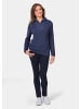 GOLDNER Pullover Sportiver Troyer mit Baumwollanteil in marine