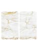 Wenko Herdabdeckplatten Universal Marmor Gold 2er Set, Herdabdeckplatten Universal Mod. Marmor Gold 2er Set in Weiß