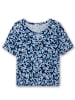 sheego T-Shirt in tiefblau-gemustert