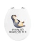 Mr. & Mrs. Panda WC Brille Pinguin Lachen mit Spruch in Weiß