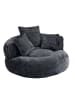 ABRIHOME Lazy Sofa Sitzsack mit drei Kissen - Chenille in Schwarz
