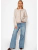 SASSYCLASSY Gestreifter Cardigan in Taupe