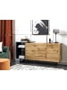 Beliani Sideboard FIORA in Braun/Schwarz - (W) 160 x (H) 75 x (L) 40 cm
