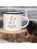 Mr. & Mrs. Panda XL Emaille Tasse Einhorn Küche mit Spruch in Weiß