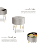tectake Hocker mit Stauraum in Samtoptik, 37,5 x 44,5 cm
