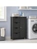 VASAGLE Badezimmerschrank Sofie in Tintenschwarz - (B)30 x (H)82 x (T)55 cm