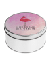 Mr. & Mrs. Panda Blechdose Flamingo Stolz mit Spruch in Aquarell Pink