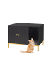relaxdays Katzenschrank in Schwarz/ Gold – (B)80 x (H)55 x (T)50 cm