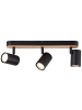 Brilliant Spotbalken, 3-flammig Niels 14,5x40,5x5,5 cm in schwarz matt/natur