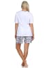 NORMANN Kurzarm Schlafanzug Pyjama Shorty Tiermotiv - 85180 in weiß