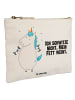 Mr. & Mrs. Panda Schminktasche Einhorn Fitness mit Spruch in Weiß