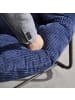 ABRIHOME Schaukelstuhl in Blau Rattan Gepolstert mit Lehne für Garten Terrasse