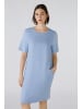 Oui Kleid Leinen-Baumwollpatch in light blue