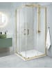 Beliani Duschkabine TELA in Transparent/Gold - (W) 90 x (H) 185 x (L) 90 cm