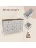 COSTWAY Kommode mit 7 Stoff-Schubladen 120 x 38,5 x 78 cm in Grau