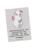 Mr. & Mrs. Panda Postkarte Ergotherapeutin Superhelden mit Spruch in Grau Pastell