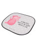 Mr. & Mrs. Panda Sonnenblende Axolotl Hurra mit Spruch in Grau Pastell