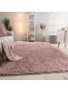 KADIMA DESIGN Hochflor Teppich Shaggy waschbar Unifarben Schlafzimmer in Rosa