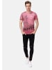 Rusty Neal Vintage Biker T-Shirt mit Skull All Over Print, Oil Wash & Raw Edge in Weinrot