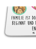 Mr. & Mrs. Panda Gläseruntersetzer Igel Familie mit Spruch in Weiß