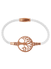 Adeliás Damen Armband – Lebensbaum aus Leder 18 cm in weiß