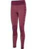 Hummel Hummel Leggings Hmlclea Yoga Damen Atmungsaktiv Schnelltrocknend Nahtlosen in GRAPE WINE/CRUSHED BERRY MEL