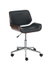 Beliani Bürostuhl TOTOWA in Schwarz/Braun/Silber - (W) 54 x (H) 77 x (L) 39 cm