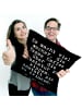 Mr. & Mrs. Panda 40 x 40 Kissen Es macht viel wacher,... mit Spruch in Schwarz