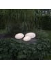 STAR Trading Stein Solarleuchte ,Globy, Dämmerungssensor, weiß, 26cm, warmweiß