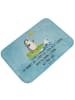 Mr. & Mrs. Panda Badteppich Pinguin Surfer mit Spruch in Eisblau