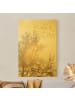 WALLART Leinwandbild Gold - Vogelschwarm vor goldenem Baum in Gold