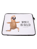 Mr. & Mrs. Panda Notebook Tasche Faultier Yoga mit Spruch in Weiß